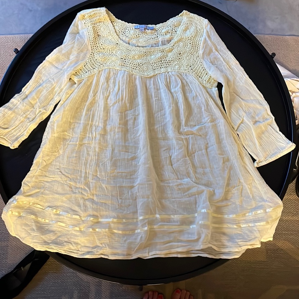 Calypso St. Barth Yellow Crochet Swim Cover Up